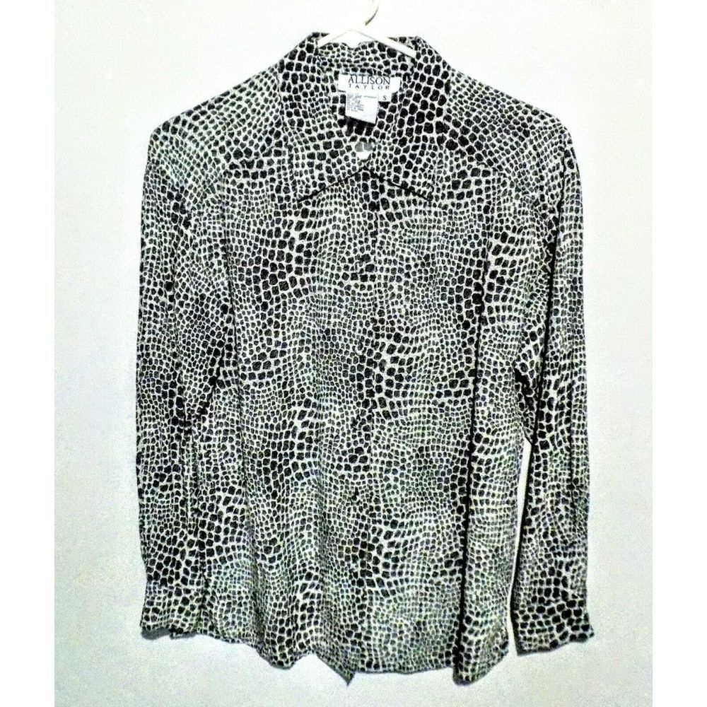 Allison Taylor Silk Giraffe Print Blouse SzS